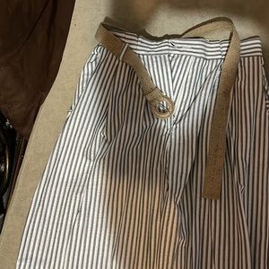 Blue and ivory stripe joggers